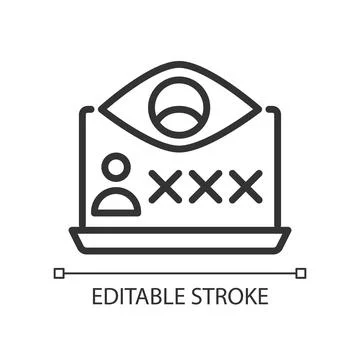 Spyware pixel perfect linear icon Stock Illustration