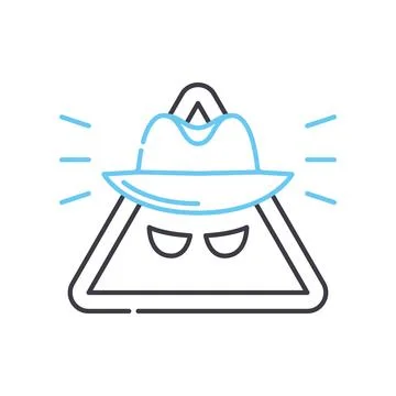 Spyware program line icon, outline symbol, vector illustration, concept sign Stock Illustration