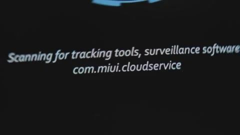 Spyware scan of device in spyware detector app Stock Footage 302715222