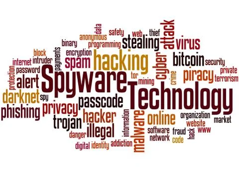Spyware Technology word cloud concept Stock Illustration