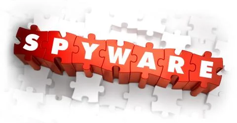 Spyware - Text on Red Puzzles Stock-Illustration