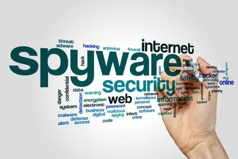 Spyware word cloud concept Stock Illustration