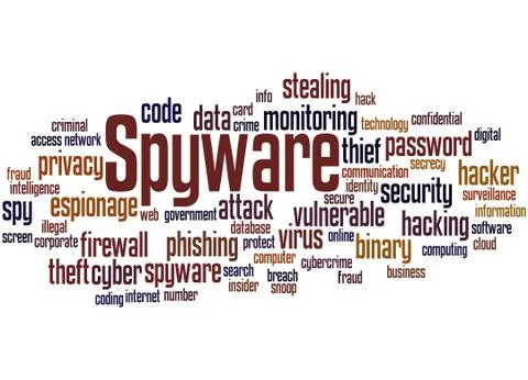 Spyware, word cloud concept Stockillustratie