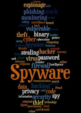 Spyware, word cloud concept Stock Illustration