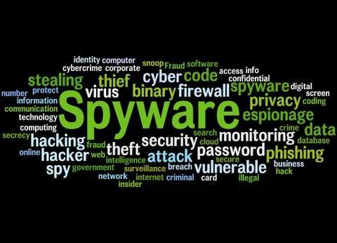 Spyware, word cloud concept Stock Illustration