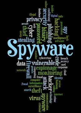 Spyware, word cloud concept Stock Illustration