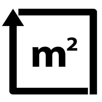 Sqare meter icon on white background. M2 sign. Measuring land area symbol. Stock Illustration