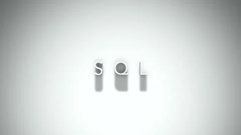 Sql 3D title animation with shadows on a white background Stock Footage 297023186