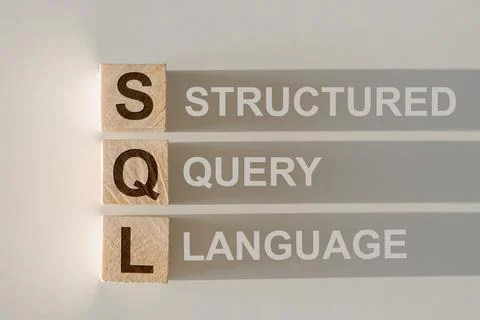 SQL abbreviation with text Structure Query Language by wood letters Stock Photos