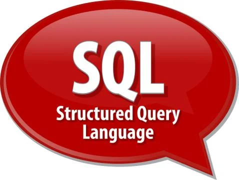 SQL acronym definition speech bubble illustration Illustrazione stock