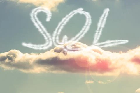 Sql against bright blue sky with cloud イラスト素材
