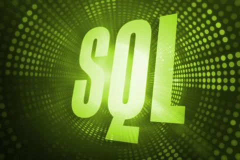 Sql against green pixel spiral Ilustração Stock