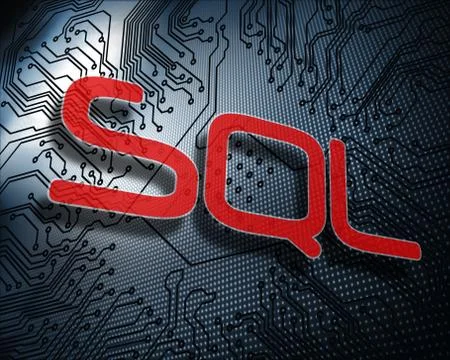 Sql against illustration of circuit board Illustrazione stock