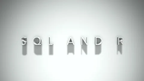 Sql and r 3D title animation with shadows on a white background Stock-Footage 297023190