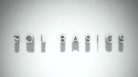 SQL Basics 3D title animation with shadows on a white background Stock-Footage 296628831