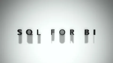 Sql for bi 3D title matte black words on a white backdrop Stock Footage 301837399