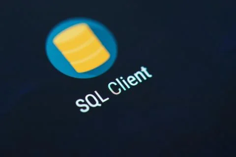 SQL client application icon Foto stock