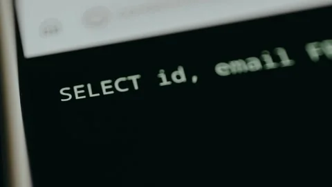 SQL command and its execution status in a database management interface Stock Footage 332461068