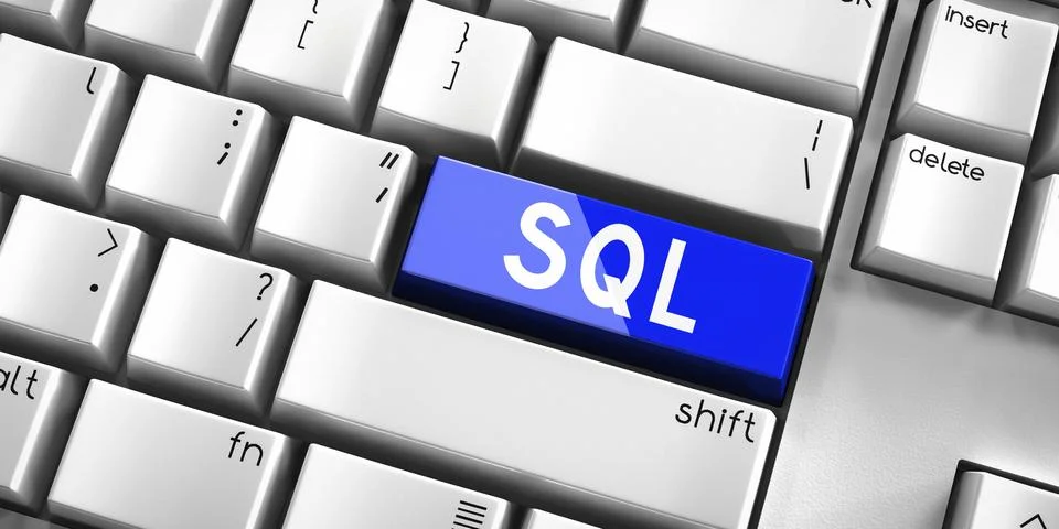 SQL - computer keyboard - 3D illustration Illustrazione stock