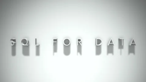 Sql for data 3D title animation white text on a white background Stock Footage 299702100