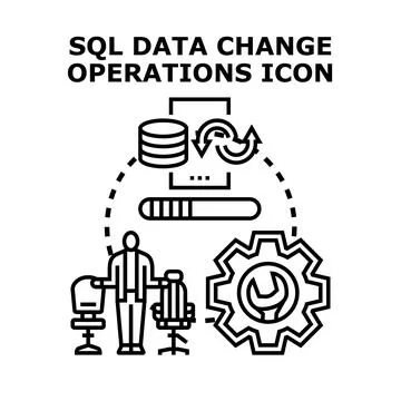 Sql data change operations management and development Illustration
