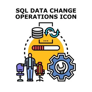 Sql data change operations management and development Illustration