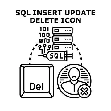 Sql data operations, injection, deleting access concept イラスト素材