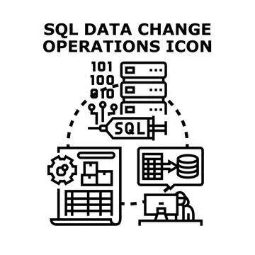 Sql data operations managing database changes Stock Illustration