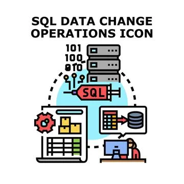 Sql data operations managing database changes Stock Illustration