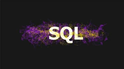 SQL database banner with colorful plexus design Stock Illustration