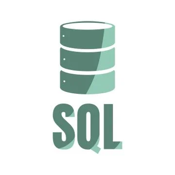 SQL Database Icon Logo Design UI or UX App Stock Illustration