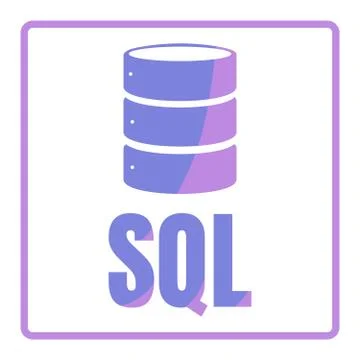 SQL Database Icon Logo Design UI or UX App Stock Illustration