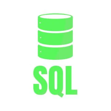 SQL Database Icon Logo Design UI or UX App Stock Illustration