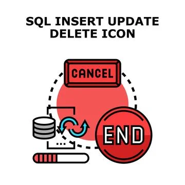 Sql database operations icon managing data changes Stock Illustration