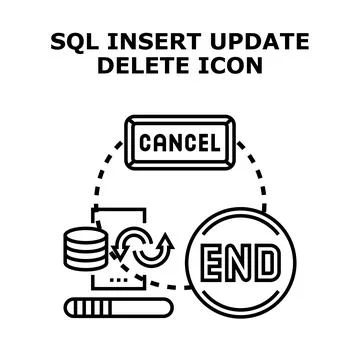 Sql database operations icon managing data changes Stock Illustration
