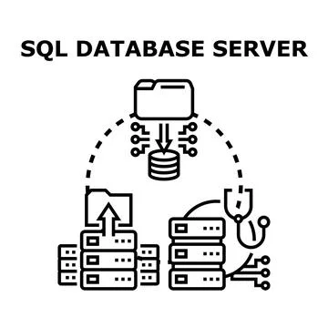 Sql database server administrating and optimizing data イラスト素材