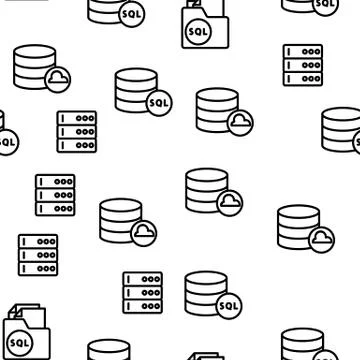 Sql Database Vector Seamless Pattern イラスト素材