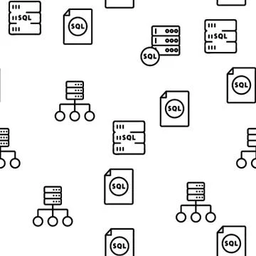 Sql Database Vector Seamless Pattern イラスト素材