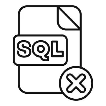 Sql file format database delete icon Illustration