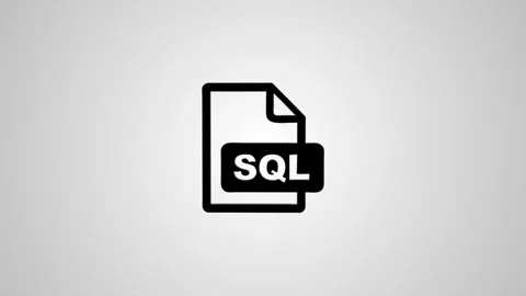 Sql file format icon in 3d motion animation representing database structure.. Stock Footage 346496409