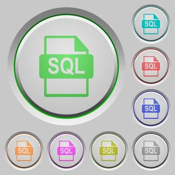 SQL file format push buttons Stock Illustration