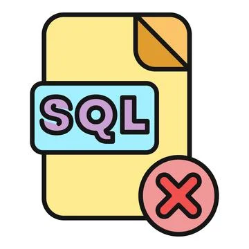 Sql file icon deleting rejecting data error Stock-Illustration