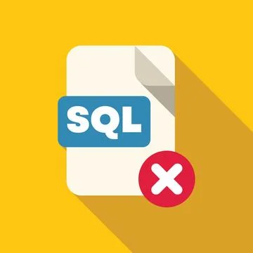 Sql file rejected, database file error, data transfer problem Stock Illustration