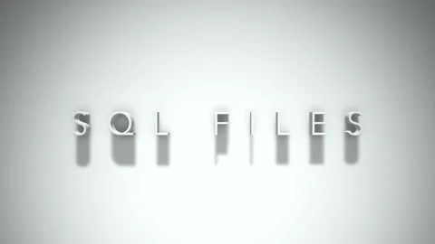 Sql files 3D title animation with shadows on a white background Stock Footage 297801946