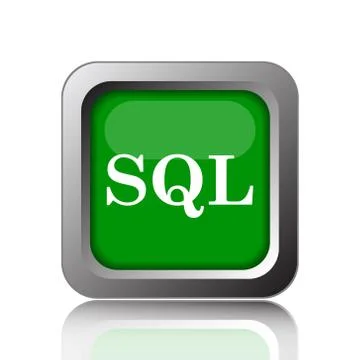 SQL icon. Internet button on black background.. Stock Illustration