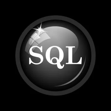 SQL icon. Internet button on black background. . 스톡 일러스트
