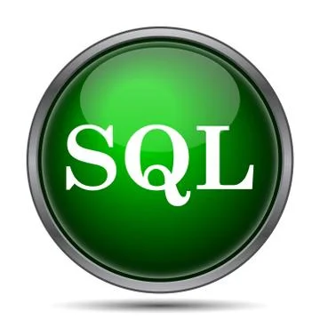 SQL icon. Internet button on white background.. Illustration