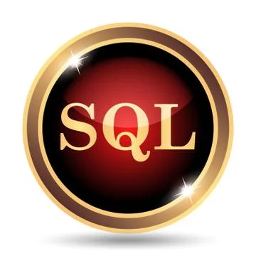 SQL icon. Internet button on white background.. Stock Illustration