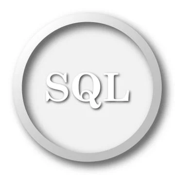 SQL icon. Internet button on white background.. Illustration