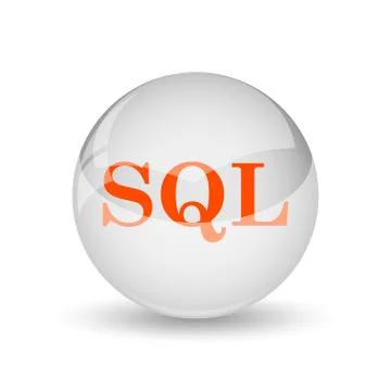 SQL icon. Internet button on white background.. Illustration